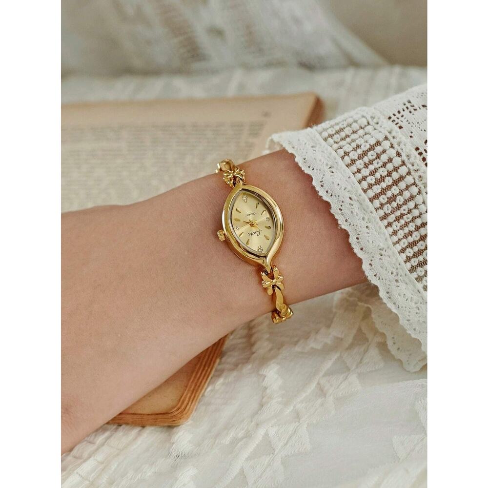 Gold French Vintage Style Unique Dainty Women’s Wrist Watch Trendy Cute Gift - Picture 8 of 10